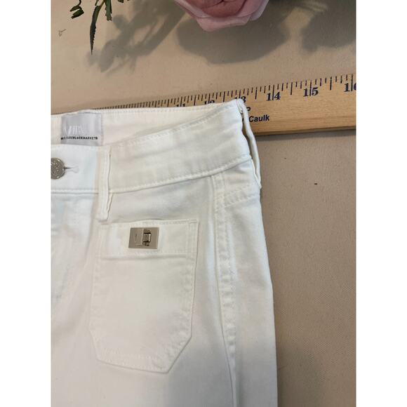 White House Black Market Jeans Womens 0R White Skinny Flare Minimalist Luxury - Picture 7 of 10
